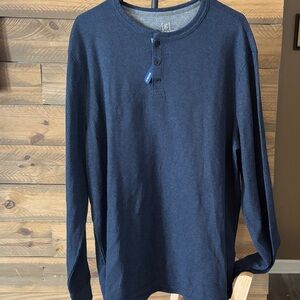 George Men's Navy Blue Henley Shirt